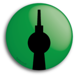 Button Schwarz auf Grün