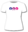 T-Shirt Damen weiss, turmstoff-Logo in blau/lila/pink